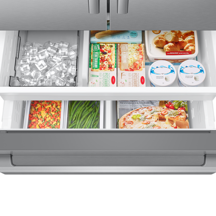 Samsung Bespoke AI 3-Door French Door Refrigerator RF70 Sleek Zero Clearance Fit In-Door Tall Dispenser 24 cu.ft.