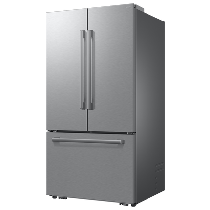 Samsung Bespoke AI 3-Door French Door Refrigerator RF70 Sleek Zero Clearance Fit In-Door Tall Dispenser 29 cu.ft. - Silver