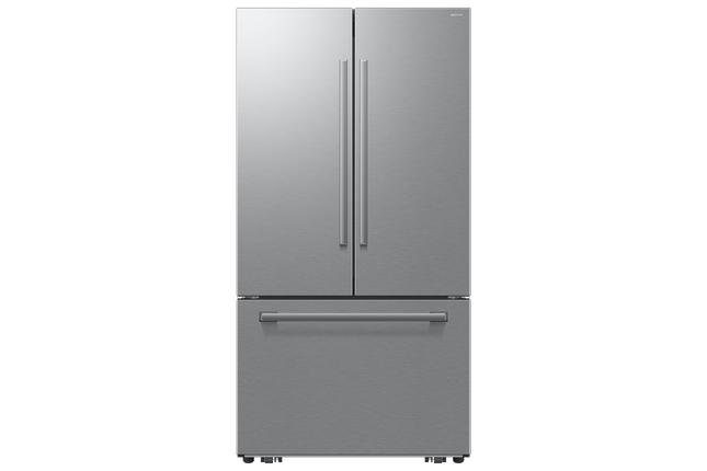 Samsung Bespoke AI 3-Door French Door Refrigerator RF70 Sleek Zero Clearance Fit In-Door Tall Dispenser 29 cu.ft. - Silver