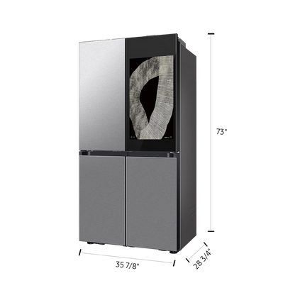 Samsung 36" 23 cu.ft. Bespoke AI Counter Depth 4-Door Flex Refrigerator with Family Hub - Stainless Steel