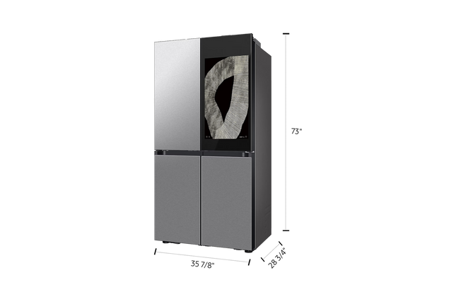 Samsung 36" 23 cu.ft. Bespoke AI Counter Depth 4-Door Flex Refrigerator with Family Hub - Stainless Steel